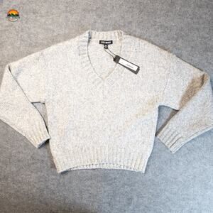 NWT Steve Madden Houston Pullover Sweater Gray Heather Knit Cottage Women's XS